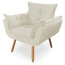 Ver imagem 2 de Poltrona Decoração Quarto Amamentação Escritório Clínica Salão Recepção Sala Estar Suede Bege