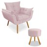 Kit Poltrona Opala com Puff Veneza Decoração Quarto Amamentação Escritório Clínica Recepção Suede Ro - 1