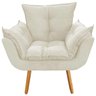 Poltrona com Puff Opala Decoração Quarto Amamentação Escritório Clínica Recepção Suede Bege - 6
