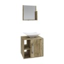 Ver imagem 2 de Conjunto Balcão C-cuba L38 e Espelheira Soft 500 Preto Onix C-snow Carvalho