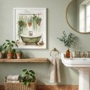Ver imagem 3 de Quadro Decor Banheiro Plantinhas 24x18cm Mold Preta