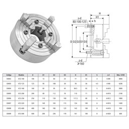 Placa para Torno Med. 500mm/20' - Independente - 4 Castanhas - 4