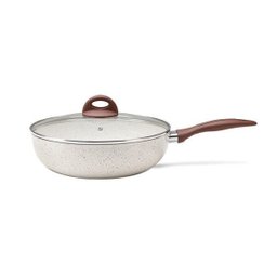 Wok Antiaderente Indução com Tampa 28 Cm Vanilla Ceramic Life Granada Brinox 4774/143 - 1