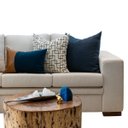 Ver imagem 3 de Almofada Premium Collection Azul & Couro Caramelo Retangular