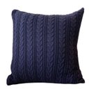 Ver imagem 1 de Almofada Tricot Azul Marinho Quadrada:Completa