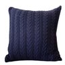 Almofada Tricot Azul Marinho Quadrada:Completa - 1
