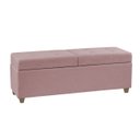Ver imagem 4 de Canto Alemão Recamier Bau + Painel Madri 160cm Suede Rose - Inova Decor