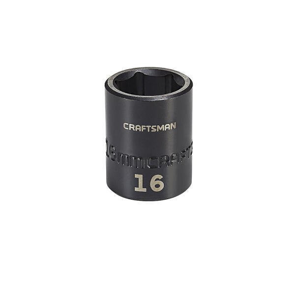 Soquete Impacto Curto 16mm, 6 pontas, Encaixe 3/8 - 15976 - Craftsman - 1