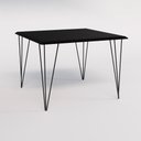 Ver imagem 2 de Conjunto de Mesa Eames Clips de Ferro Preto Tampo Preto 120x75 4 Cadeiras Ferro Preta Assento Amarel