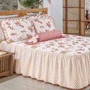 Ver imagem 1 de Kit Sinara Cama de Solteiro Salmão 4 Peças - Bordados Ricardo 1866