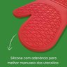Par Luvas Térmica De Silicone Forno Churrasco Forrada Longa Art House Luva Térmica, Luva Silicone, L - 6