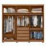 Guarda Roupa Dalila 3 Portas, 4 Gavetas, 4 Cabideiros Amêndola com Espelho e Pés - Demóbile - 3