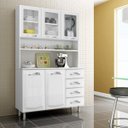 Ver imagem 1 de Armário de Cozinha 5 Portas 3 de Vidro 4 Gavetas Premium Itatiaia