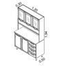 Armário de Cozinha 5 Portas 3 de Vidro 4 Gavetas Premium Itatiaia - 2
