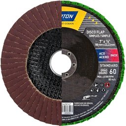 Discos Flap 7 Pol Grão 60 Fibra com 10 Unidades R244 Norton - 6