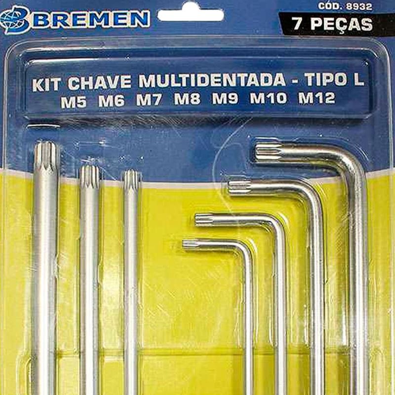 Kit Chaves Multidentadas Tipo L Com 7 Peças 8932 BREMEN - 3
