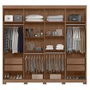 Ver imagem 2 de Guarda Roupa Casal 8 Portas 4 Gavetas Master New com Espelho e Pés Jatobá Areia Acetinado - Santos a