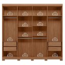 Ver imagem 3 de Guarda Roupa Casal 8 Portas 4 Gavetas Master New com Espelho e Pés Jatobá Areia Acetinado - Santos a
