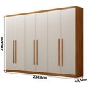 Ver imagem 2 de Guarda Roupa Casal Bristol 6 Portas 4 Gavetas Cinamomo Fendi - Novo Horizonte