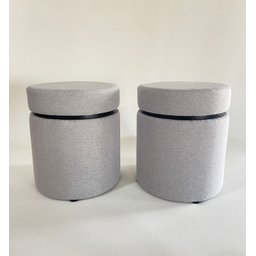 KIT 02 PUFF CINZA CLARO CINTA PRETA - 3
