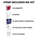 Ver imagem 2 de Gabinete Suspenso para Banheiro com Lavatório Branco 02 Portas + Fita Veda Rosca