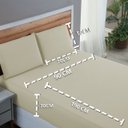 Ver imagem 4 de Kit Conjunto Lençol Solteiro com Fronha 2 Peças Roupa de Cama Box 200 Fios Algodão:palha