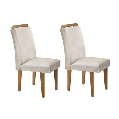 Kit 2 Cadeiras Sala Jantar Athenas 2 Un Imbuia/Veludo Creme - Rufato