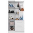 Ver imagem 6 de Armário Multiuso Cômoda com Espelho 1 Porta 3 Gavetas 3 Prateleiras e Nichos Brisa Demóbile