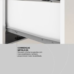 Armário Multiuso Cômoda com Espelho 1 Porta 3 Gavetas 3 Prateleiras e Nichos Brisa Demóbile - 10 Armário Multiuso Cômoda com Espelho 1 Porta 3 Gavetas 3 Prateleiras e Nichos Brisa Demóbile - 10