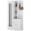 Ver imagem 2 de Armário Multiuso Cômoda com Espelho 1 Porta 3 Gavetas 3 Prateleiras e Nichos Brisa Demóbile