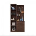 Ver imagem 2 de Armário Multiuso Cômoda com Espelho 1 Porta 3 Gavetas 3 Prateleiras e Nichos Brisa Demóbile