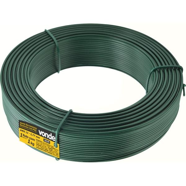 Arame Revestido PVC com 01kg Verde BWG12 - Vonder - 1