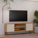 Ver imagem 3 de Rack para TV Porto 160cm Jequitibá Off White Fosco para Sala