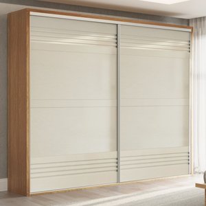 Guarda Roupa 100% Mdf Casal 2,67m com 2 Portas de Correr Tw603 Dalla Costa-freijó/off White