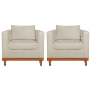 Kit 2 Poltronas Decorativa Europa Bouclé Bege - Amarena Móveis