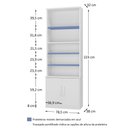 Ver imagem 3 de Estante Multiuso de Livros 2 Portas 5 Prateleiras 100% MDF 223CMX78,5cm Branco