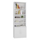 Ver imagem 3 de Estante Multiuso de Livros 2 Portas 5 Prateleiras 100% MDF 223CMX78,5cm Branco