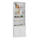 Ver imagem 2 de Estante Multiuso de Livros 2 Portas 5 Prateleiras 100% MDF 223CMX78,5cm Branco