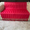 Ver imagem 4 de Kit Manta Listrada, 2 Capas de Almofadas e 1 Almofada Retangular Vermelho 45cmx45cm
