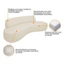 Ver imagem 3 de Sofá Curvo 2 Lugares Orgânico Recepção Sala Amsterdã 120cm Linho Adj Decor Bege