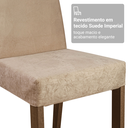 Ver imagem 2 de Conjunto Sala de Jantar Ravena Mesa Tampo de Vidro 4 Cadeiras Rustic/Crema/Suede Imperial Madesa