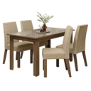 Ver imagem 4 de Conjunto Sala de Jantar Ravena Mesa Tampo de Vidro 4 Cadeiras Rustic/Crema/Suede Imperial Madesa