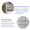 Ver imagem 5 de Estante Multiuso de Livros 3 Portas Moderno 100% MDF 223CMX117CM Branco