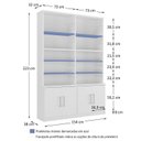Ver imagem 4 de Estante Multiuso de Livros 4 Portas 100% MDF Moderno 223CMX154CM Branco