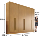 Ver imagem 3 de Guarda Roupa Casal 6 Portas 6 Gavetas 100% Mdf Gramado - Móveis Valverde - Cinamomo