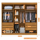 Ver imagem 2 de Guarda Roupa Casal 6 Portas 6 Gavetas 100% Mdf Gramado - Móveis Valverde - Cinamomo