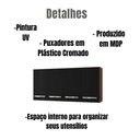 Ver imagem 2 de Armário Aéreo Mara 118 Cm 4 Portas Savana Preto Moblis