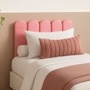 Ver imagem 5 de Cabeceira Nuvem Estofada Solteiro 5 Placas em Suede 45x20cm:goiaba