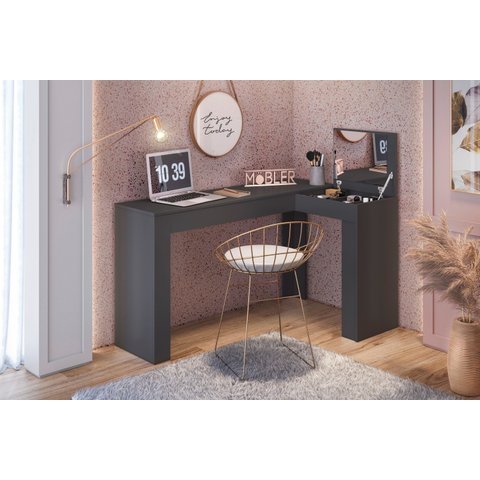 Mesa de Canto/Camarim Jade:Preto Fosco