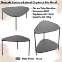 Ver imagem 6 de Kit Mesa de Centro e Lateral Organica Pes Metal Preto Nero Artesano Nero Preto